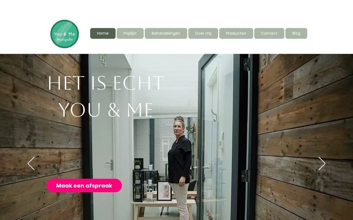 Vernieuwde website van You and Me Beauty Salon